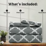 King Size Bed Sheets Set, ury 4 Piece Microfiber Deep Pocket Fitted Sheet, Flat Sheet & Pillowcases Bedding Sheets Se... - Image 2