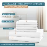 Bed Sheets Set – 6 Piece, 600 Thread Count, 100% Cotton Sheets, Hotel Luxury Sateen Finish, 15" Deep Pocket, Easy to ... - Image 3