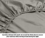 600 100% Cotton Wrinkle Free Striped Sheet Set (Twin, Gray) - Image 3