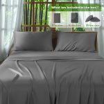 Sonoro Kate Luxury Bamboo Bed Sheet Set - Deep Pockets - 4 Piece, Queen, Dark Gray - Image 4