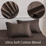 Jessy Home Bed Sheets Set 4 Piece Queen/Full Sheet Set Brown Gray Cotton Blend Fitted Sheet, Flat Sheet & 2 Pillowcases Bedding Set - Image 2