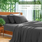 SONORO KATE 6 Pieces Bamboo Bed Sheets Set, Luxury Rayon Derived - Deep Pockets - Wrinkle Free - Extremely Soft, Queen, Dark Gray - Image 5