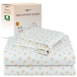 4 Piece Printed Floral Bed Sheets Queen Size Set - 100% Cotton Sheets Queen, Soft Sateen Bedsheets, Deep Pocket Queen...