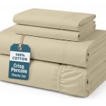 Casa Platino 100% Cotton Sheets Set – 4 Piece Cal King Bed Sheet, Soft & Comfy All Season Breathable Percale Weave, 15” Snug Fit Deep Pocket