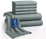 Bed Sheets - 6 Piece Ultra-Soft Microfiber Sheets Set, Deep Pocket Fitted Sheet, Flat Sheet & 4 Pillowcases, Breathab...