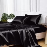 Set Queen 4 Pcs, Silky Elegant Luxurious Queen Size Bed s, with Flat , Deep Pocket Fitted for Mattress and Matching P...