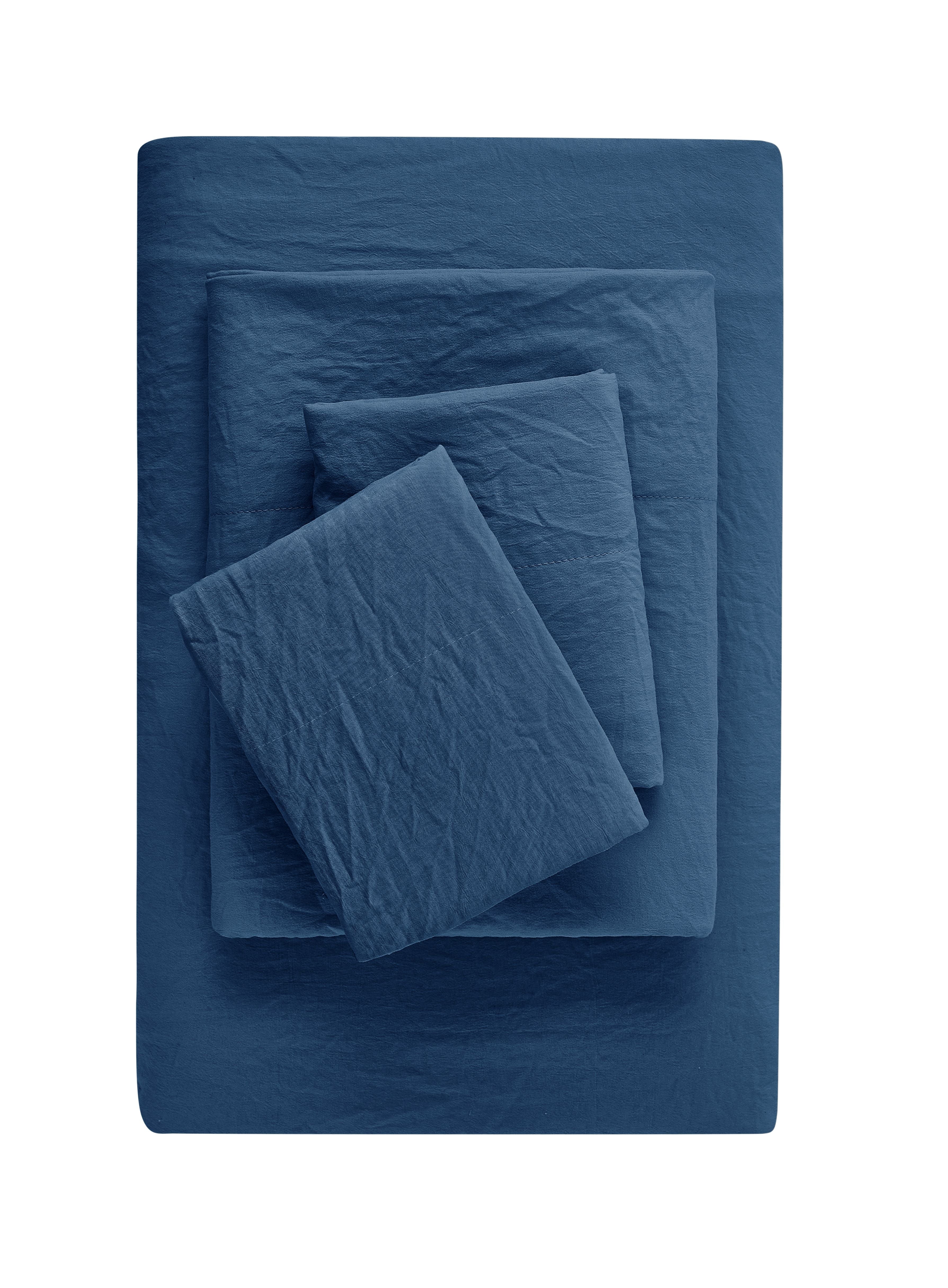 Mainstays-Washed-Ultra-Soft-Microfiber-Bed-Sheet-Set-Twin-XL-Washed-Indigo-3-Piece_05697b83-7853-4979-be1d-aab6d001b791.074a3a252540c374e37dd681e6ce09e2 Ultra Soft Microfiber Bed Sheet Set, Twin-XL, Indigo, 3 Piece