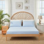 Regency Heights Full/QueenSize Sheet Set, 3 Piece Cooling Bed Sheet with Deep Pocket for Hot Sleepers, Ice Blue