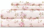 Sleepdown 100% Cotton Full Size Bed Sheets Set with Deep Pockets, Cozy Percale sheets with Elastic Fitted Sheet Set Ultra Soft Cooling Sheet