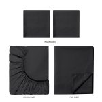Microfiber Bed Sheet Set, Queen, Rich Black, 4 Piece - Image 6
