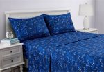 Kids Soft Microfiber Sheet Set, Navy Blue Stars, Full, 4 Pieces, Easy Care - Image 2