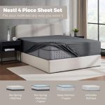 Nestl Queen Sheets Set, 1800 Series 4 Piece Sheets , Luxury Soft Microfiber Queen Size Bed Sheets Set, Gray - Image 4